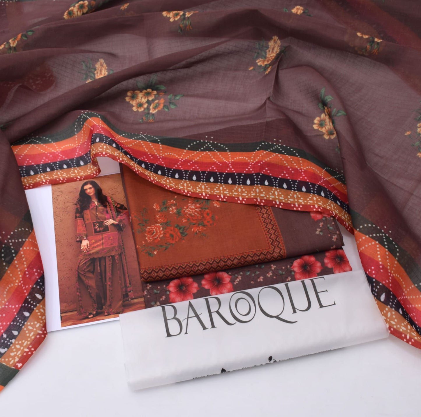 BAROQUE Lawn Printed 3Piece D-002