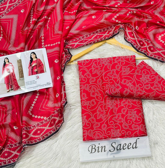 Bin Saeed 3-Piece Printed Lawn D-002