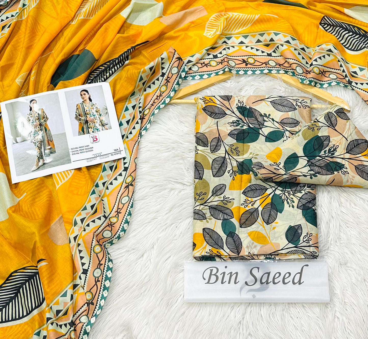 Bin Saeed 3-Piece Printed Lawn