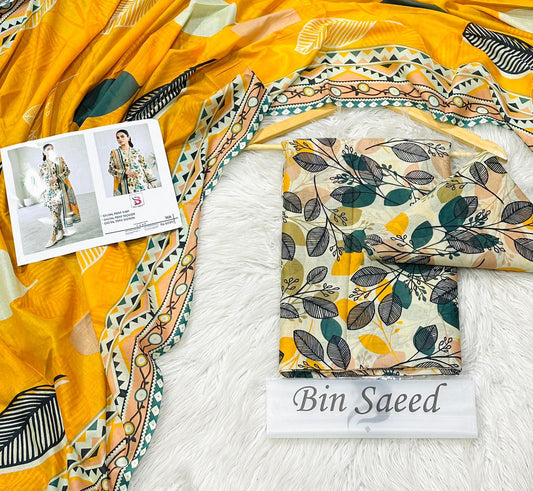 Bin Saeed 3-Piece Printed Lawn