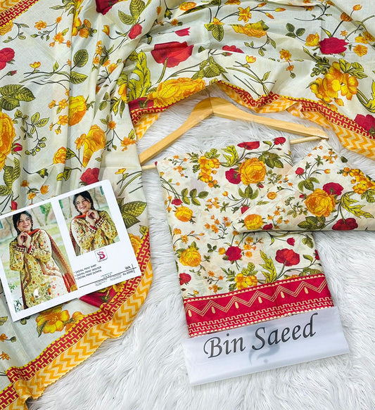 Bin Saeed 3-Piece Printed Lawn D-003