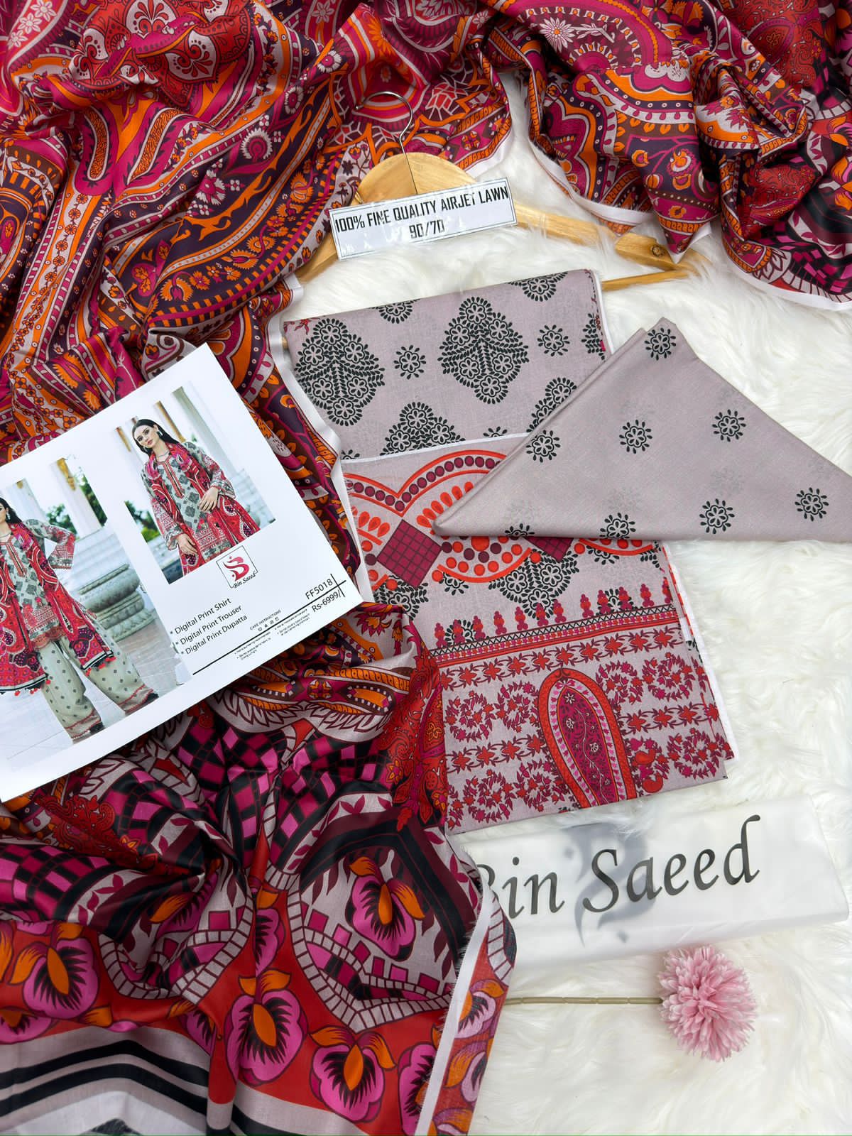 Bin Saeed 3-Piece Printed Lawn D-017