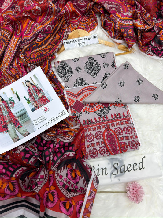 Bin Saeed 3-Piece Printed Lawn D-017