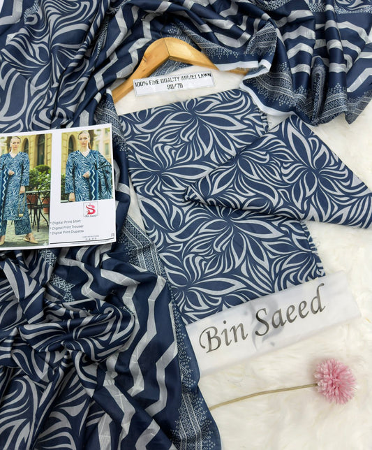 Bin Saeed 3-Piece Printed Lawn D-016