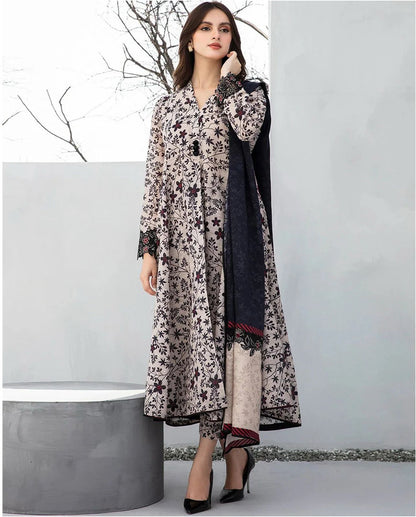 BAROQUE Lawn Printed 3Piece D-007