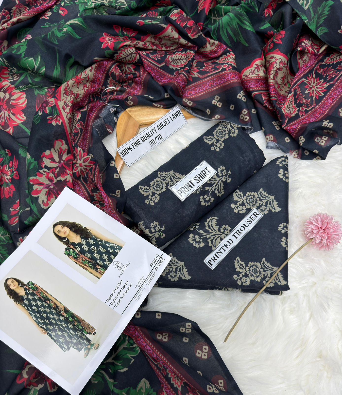 Sapphire Lawn Printed 3Piece D-009
