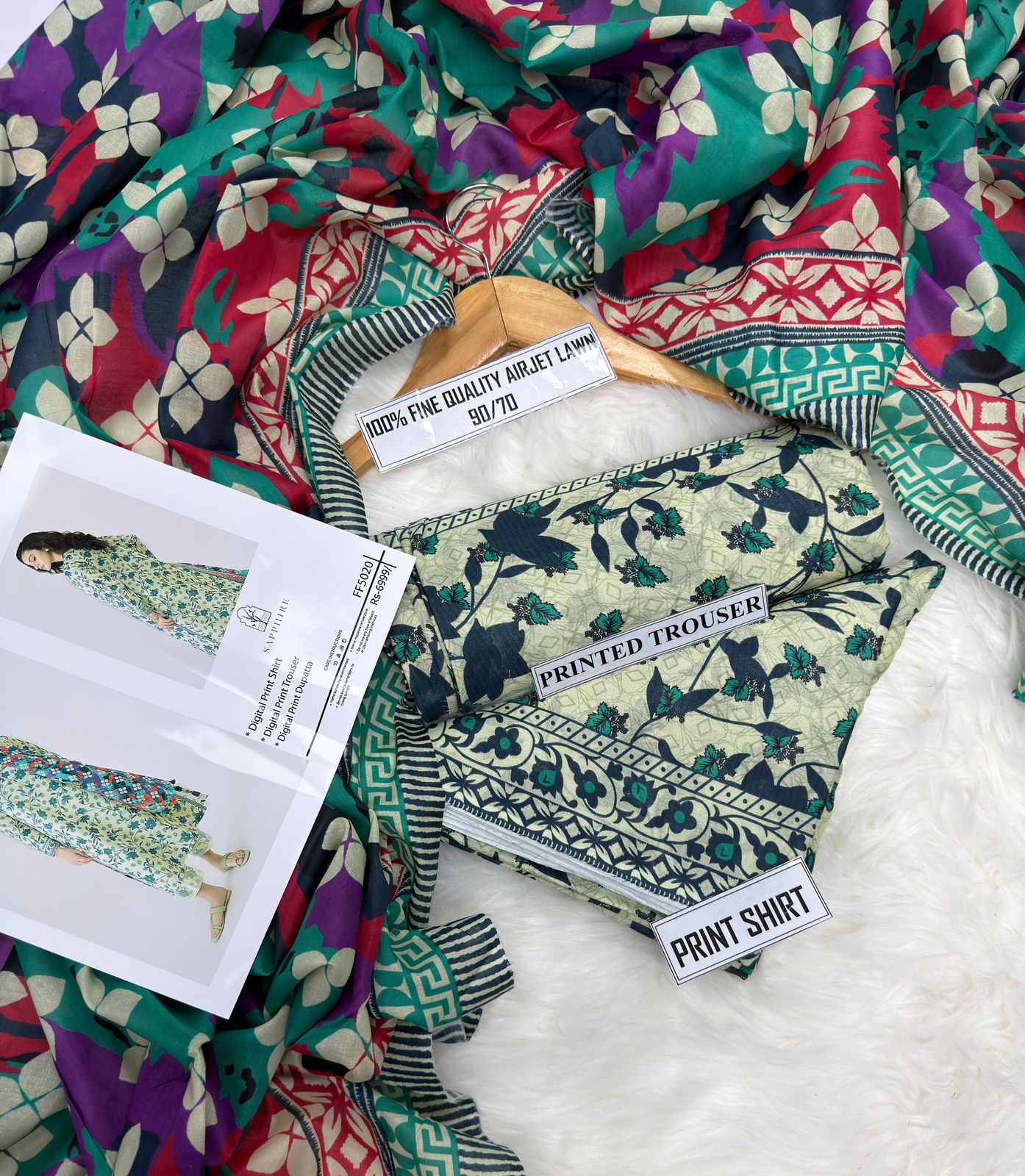 Sapphire Lawn Printed 3Piece D-003