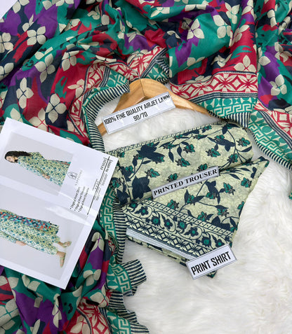 Sapphire Lawn Printed 3Piece D-003