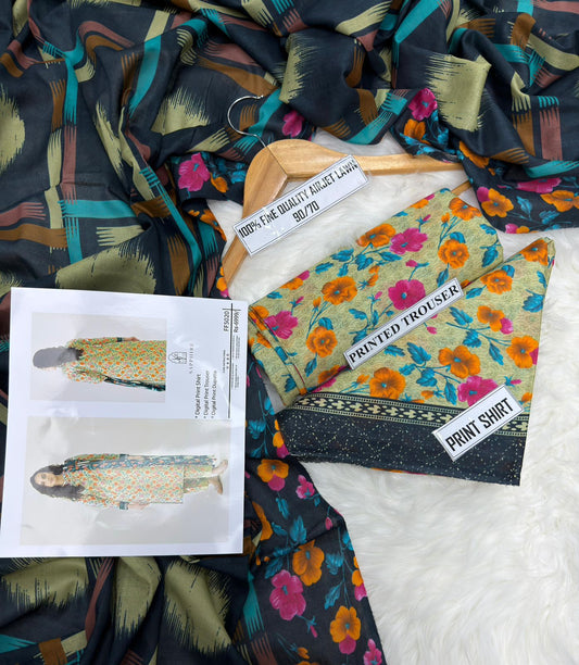 Sapphire Lawn Printed 3Piece D-005
