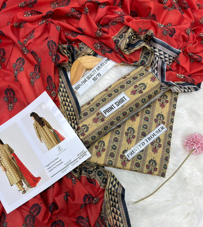 Sapphire Lawn Printed 3Piece D-007